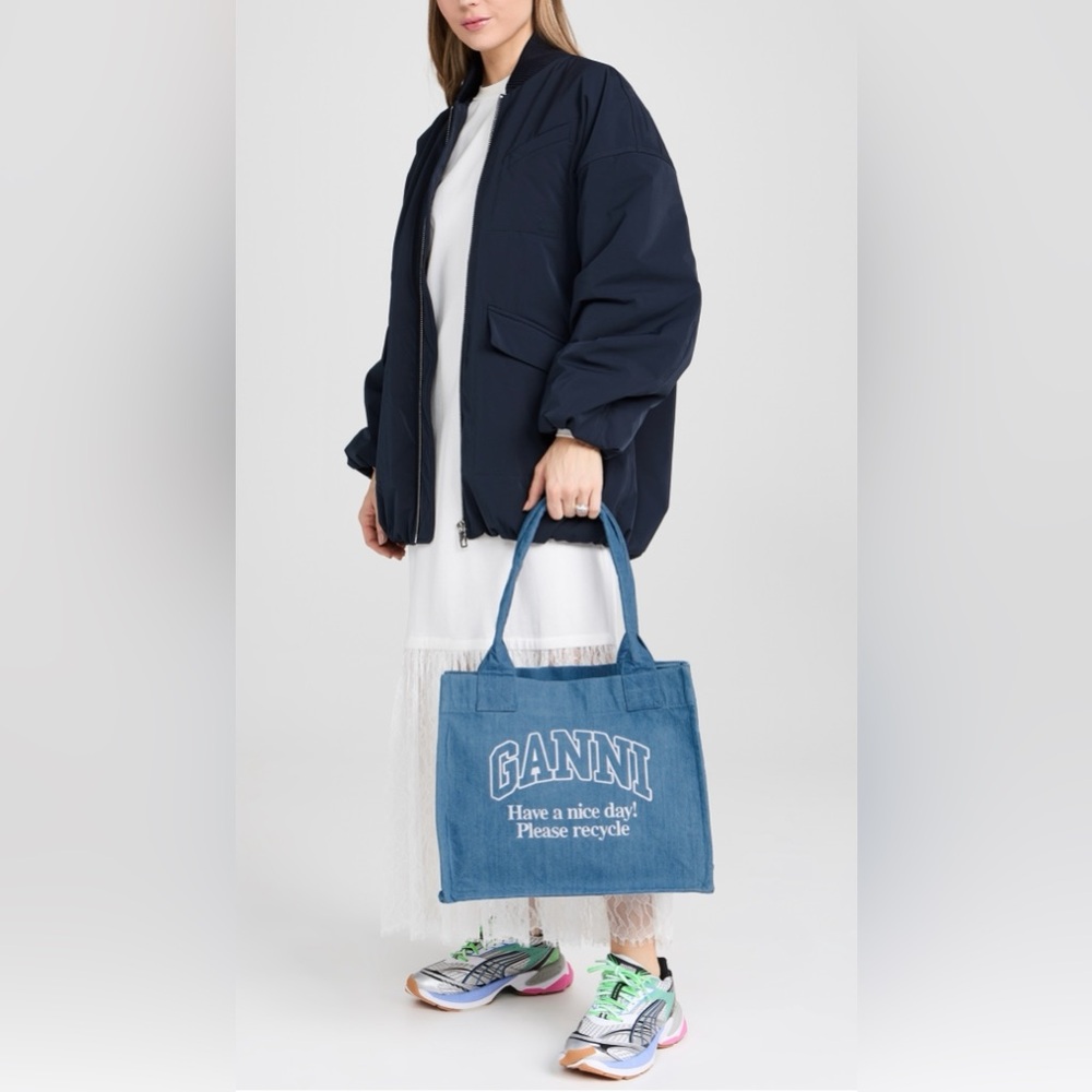 GANNI Denim Tote Bag
